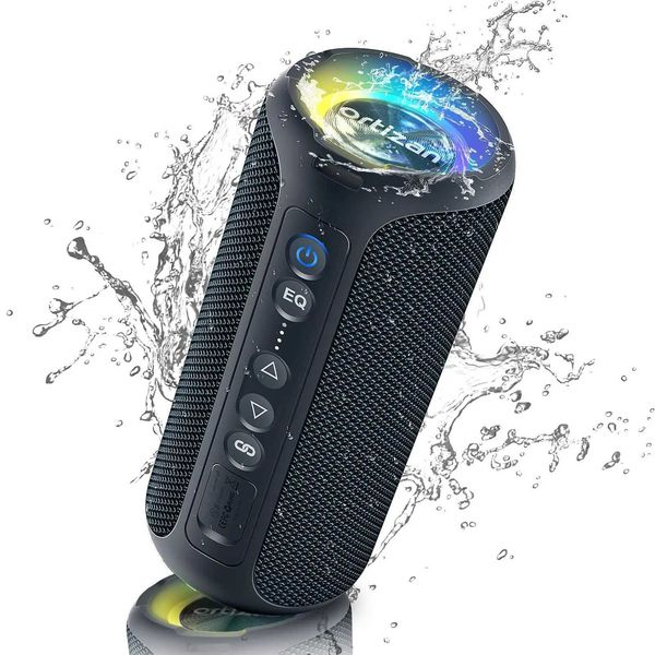 Ortizan 40W Loud Sound Speakers - IPX7 Waterproof Portable Wireless Stereo Speaker Dual Pairing Deep Bass LED Light Y251128