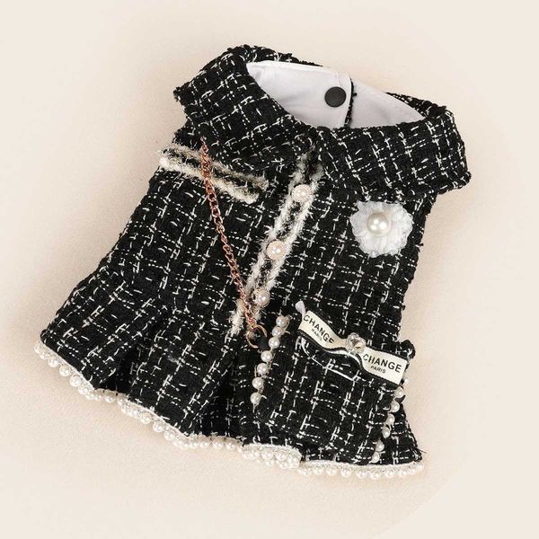 1Pc luxury Pet Clothes Autumn and Winter Thickened Warm Princess Dress Black Fragrant Skirt Cat and Dog Clothing M251128