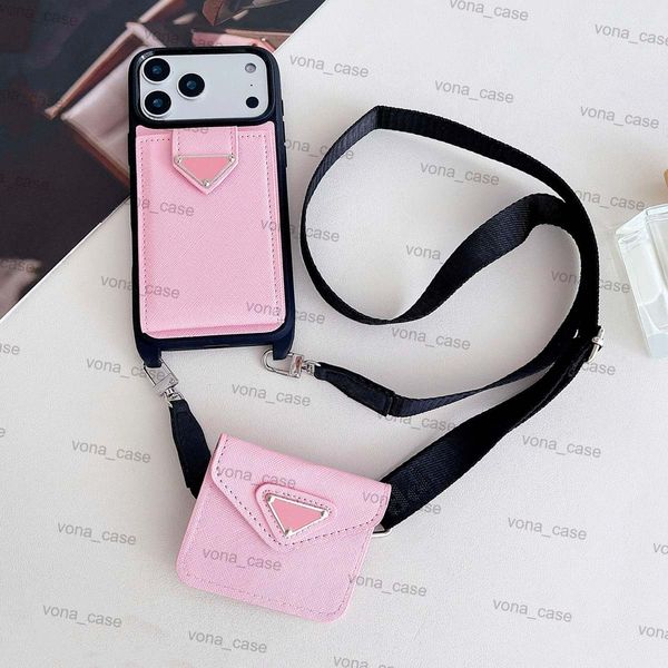 One Set Luxury Wallet Case and Earphone Case for iPhone 17 Pro Max 16 15 14 Plus 13 Designer Phone Case with Card Slots iPhone Case and AirPods Case Protection Good Grip