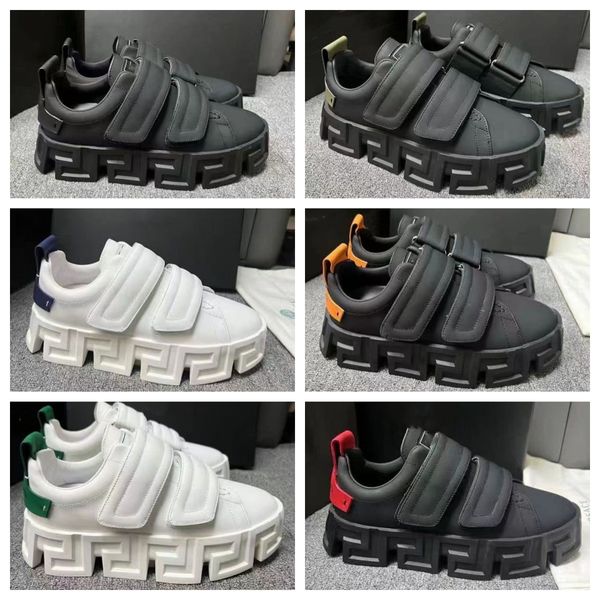 Sneakers Casual Shoes Men Trainers Thick Greek Soles Triple Black White Multi-Colour 100% Cattle Leather
