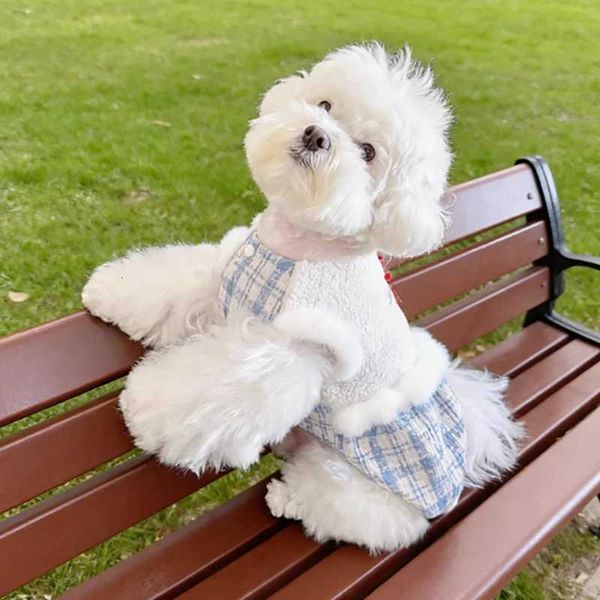 Lambswool Dog Clothes Thickened Teddy Pumpkin Skirt Pet Warmth Pullover Female Dog Winter Dress Dog Products M251128