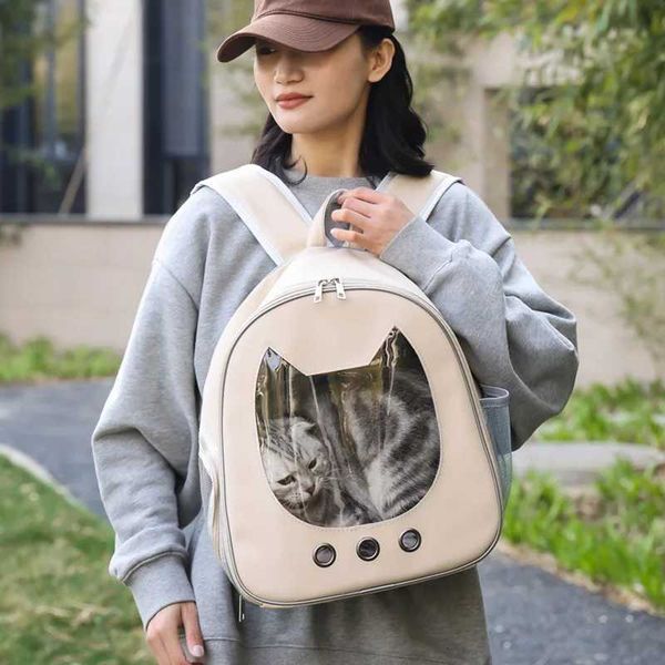 Portable Transparent Pet Backpack Foldable Outdoor Carrying Cats Bag Breathable Travel Bags for Kittens/Dogs Going Out Pets BagM251129