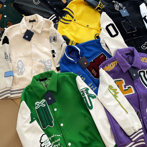 Green Men Jacket Flocking Leather Sleeves Baseball Coat Uniform Jacket Single Breasted Jackets Couples Varsity Coats Men Designer Oversized, Silver
Green Men Jacket Flocking Leather Sleeves Baseball Coat Uniform Jacket Single Breasted Jackets Couples Varsity Coats Men Designer Oversized, Silver