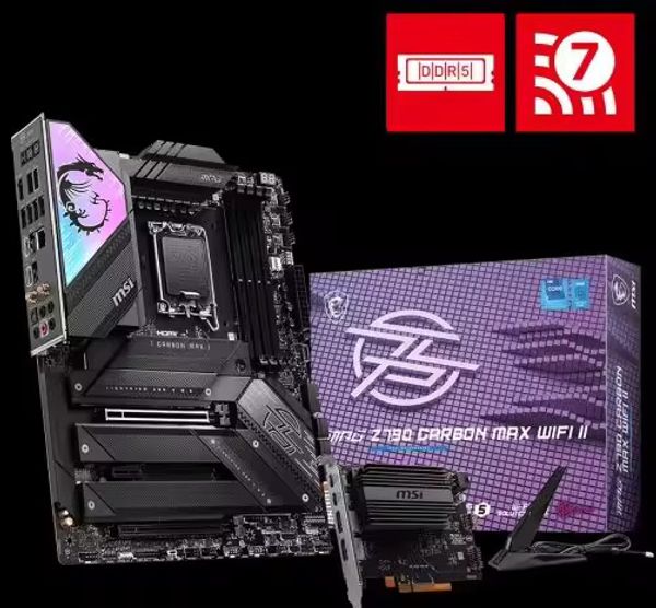 MSI Mainboard MPG Z790 CARBON MAX WIFI II Dark WIFI7 Motherboard Supports CPU 14900K/14900KF(Intel Z790/LGA 1700)