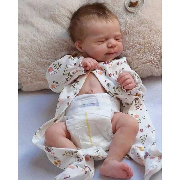 Labubu Outfit 49Cm Silicone Doll Pascale Sleeping Girl Body 3D Painting doll reborn Skin And Visible Veins Mu Ecas Regenerated Baby Kettle Girl Doll
