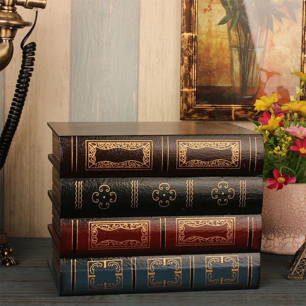 European Retro Fake Book Shape Storage Box Ornaments Office Decoration Secret Item Organizer Household Items Collection 250117