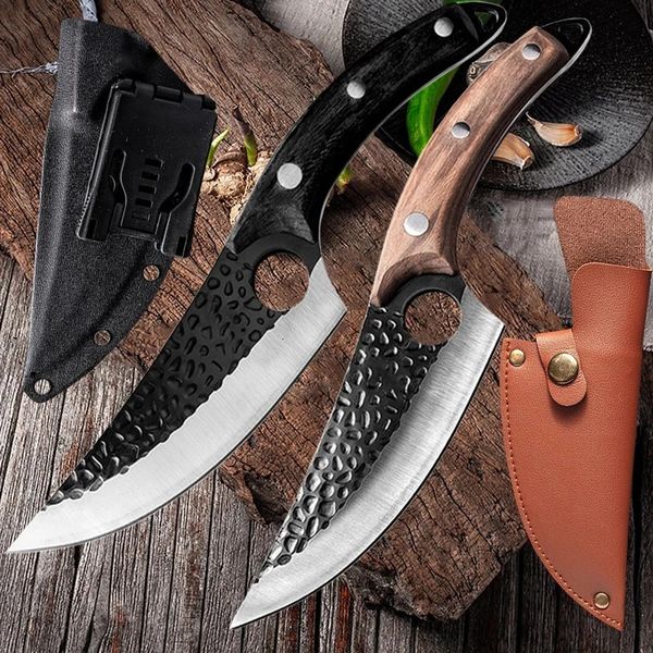 Stainless Steel Kitchen Boning Knife Fishing Meat Cleaver Handmade Forged Chef Outdoor Cooking Cutter Butcher Tool 250211