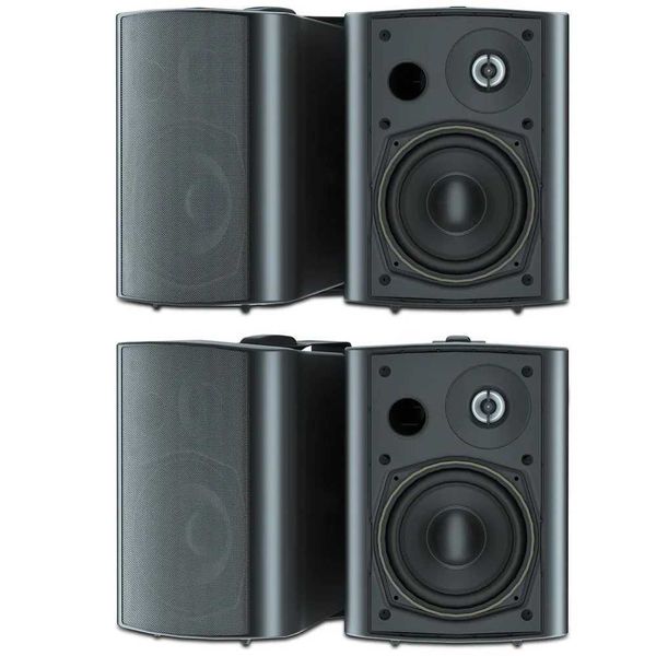 Herdio 4PCS 5.25 Inches 600 Watts Indoor Outdoor Speakers All Weather Wired Wall Mount System For Patio Deck Z250213