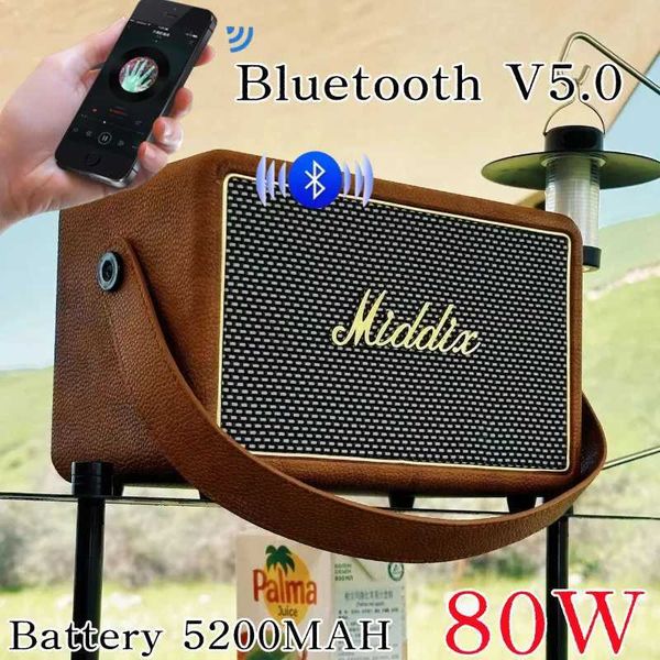 80W Bass Diaphragm Active Retro Wooden Full-range Portable Wireless Subwoofer Caixa De Som Speaker Sound Box Soundbar Z250213