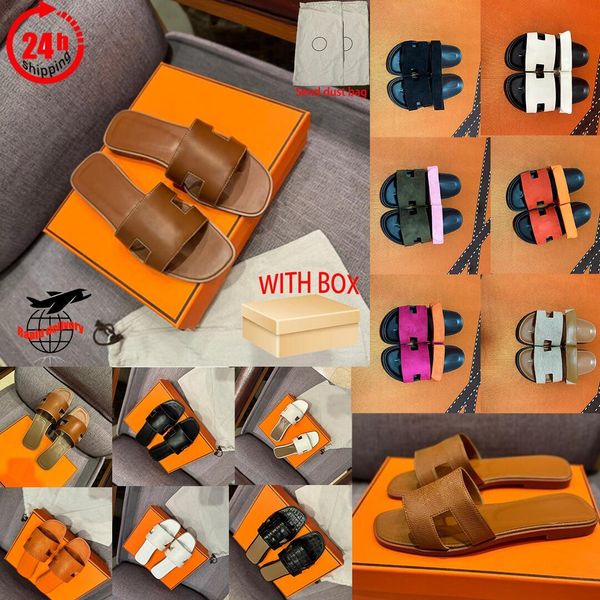 With Box Slippers Designer Womens Slides Flat Sliders Sanda…