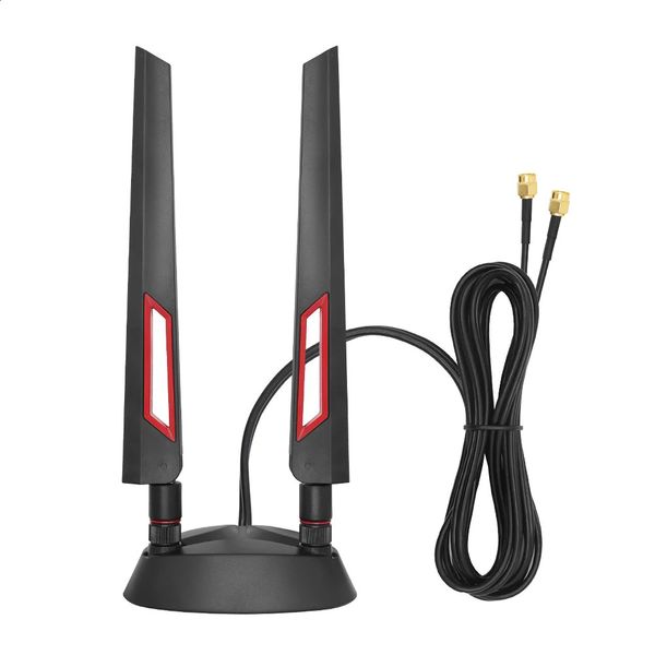 High Gain 2.4G 5.8G 5G Dual Frequency Extension Cable External Antenna Magnetic Suction Base For ASUS Wifi Router Wireless Card 250221