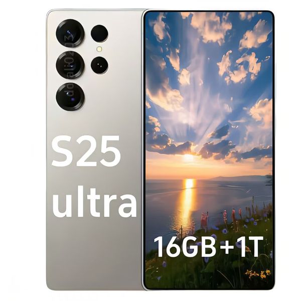 6.8inch S24 Ultra 5G Smartphone High Quality 16GB+1T cell Phones unlock Full Screen Fingerprint Face ID 20MP Camera GPS S25 mobile phone cellphone