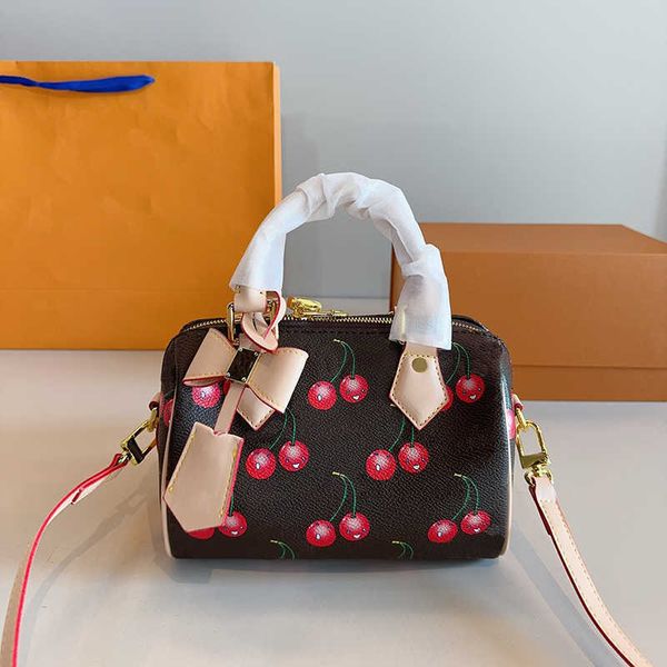 shoulder bag Boston Designer Handbags For Women fashion Vintage Cherry Bag Leather Tote Bag Lady Classic Print Small Crossbody Bags Purses