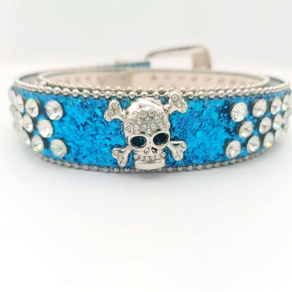 Casually Chic Silver Metal Waist Belt Featuring Rhinestones, Crystals, and a Unique Skull Motif, Blue
Casually Chic Silver Metal Waist Belt Featuring Rhinestones, Crystals, and a Unique Skull Motif, Blue