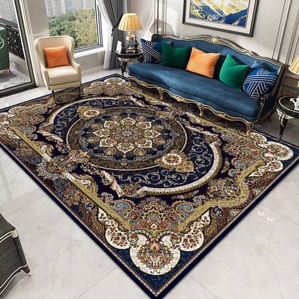 Thick Gold Diamond Velvet Carpet for Living Room and Bedroom, Dirt-resistant, Light Luxury and Easy To Care for Coffee Table Sofa Blanket, Bedroom Blanket