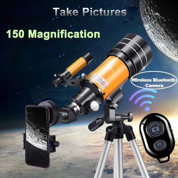 F30070M Professional Astronomical Telescope AZM70300 HD High-Power Portable Tripod 150 Times Zoom Night Vision View Moon Star Z250219