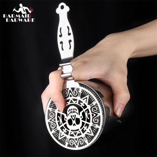 Skull And Mechanical Watch Bar Strainer Sprung Cocktail Strainer Stainless Steel Deluxe Strainer Bar Tools 250217BJ