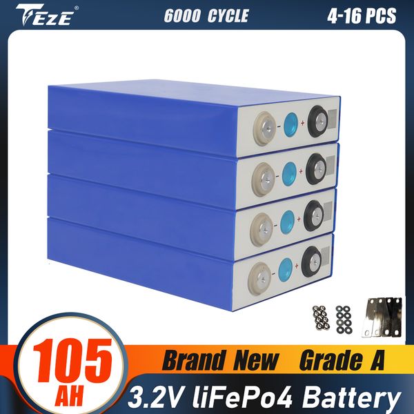 3.2V 105AH Brand New Lifepo4 Battery EV Original Grade A 105AH Rechargeable Cell for RV Boat Golf Cart Solar Storage System