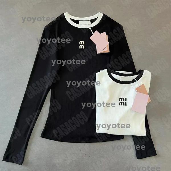 Long Sleeve Tee Shirt Women Designer Base T-shirt Top Tees Black White Slim Fit T Shirts Elastic Tops Woman Luxury Tshirt BFG2502139
Long Sleeve Tee Shirt Women Designer Base T-shirt Top Tees Black White Slim Fit T Shirts Elastic Tops Woman Luxury Tshirt BFG2502139
