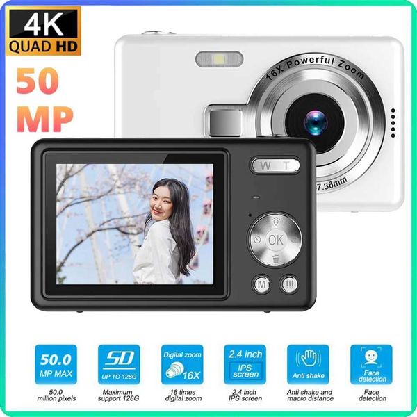 4K HD 1080P Digital Camera 50MP Autofocus Vlogging Camera 16X Zoom Video Photography Camera 2.4 Inch IPS Screen Self Timer Video Z250220