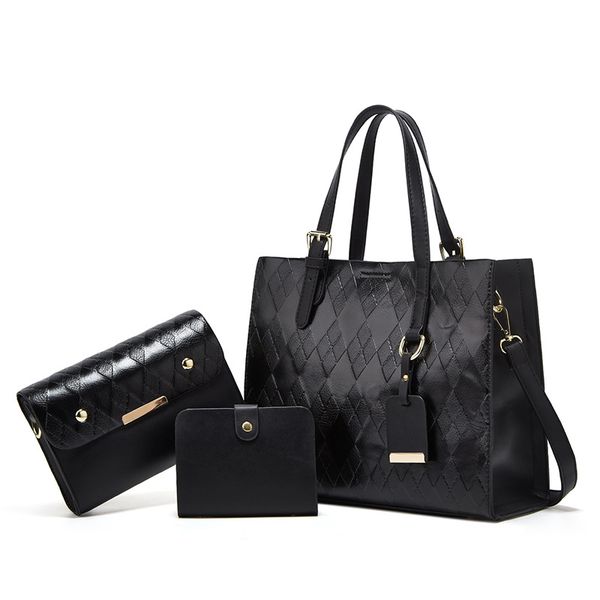 New women's bag with large capacity diamond grid multi piece set mother bag single shoulder crossbody V women bag three piece set, Colour-2
New women's bag with large capacity diamond grid multi piece set mother bag single shoulder crossbody V women bag three piece set, Colour-2