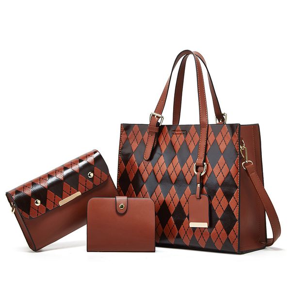 Women's Diamond Grid Multi-Piece Set Bag - Large Capacity Mother Shoulder Crossbody V Three Piece Collection, Colour-2
Women's Diamond Grid Multi-Piece Set Bag - Large Capacity Mother Shoulder Crossbody V Three Piece Collection, Colour-2
