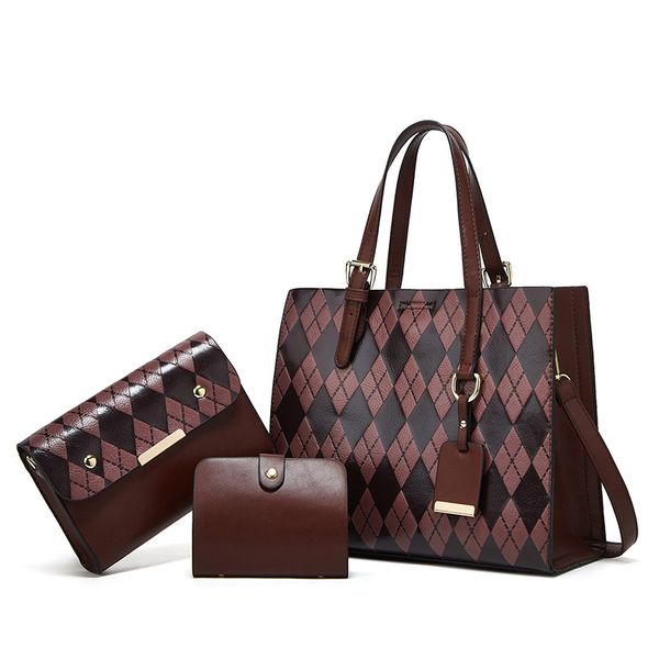 Women's Large Capacity Diamond Grid Multi-Piece Set Bag - Shoulder Crossbody & Mother Purse Combo, Colour-4
Women's Large Capacity Diamond Grid Multi-Piece Set Bag - Shoulder Crossbody & Mother Purse Combo, Colour-4