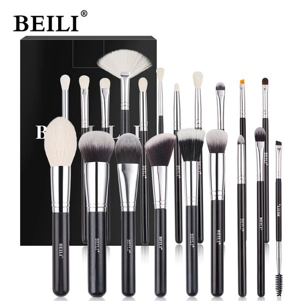 BEILI Black Makeup brushes set Professional Natural goat — compare prices at CompareOffers