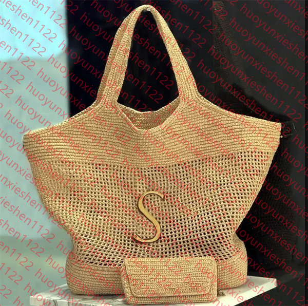 Designer Bag Fashion Raffias Straw Shoulder Bags Luxury Handbags Womens Large Capacity Beach Bag 3 Color Luxuries Top Quality Genuine Leather Tote With Metal Letter, Black
Designer Bag Fashion Raffias Straw Shoulder Bags Luxury Handbags Womens Large Capacity Beach Bag 3 Color Luxuries Top Quality Genuine Leather Tote With Metal Letter, Black