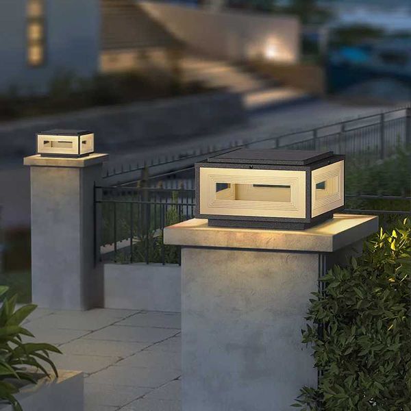 Outdoor Courtyard LED Lawn Lamp Waterproof IP65 Garden Solar Street Light For Pillar Chapter Fence Door Post Villa Decoration Z250301