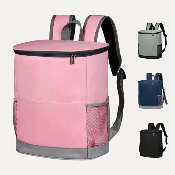 Ship from U.S. Insulated Backpack Cooler - Large Capacity Picnic Bag With Dual Compartments Leakproof Outdoor Thermal Bag For Wine And Food D 250228FBBBJ