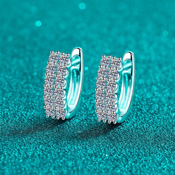 925 Sterling Silver Moissanite Earrings Double Row Full Paved Diamond Hoop Earrings for Women, Perfect for Everyday Wear, Elegant & Chic
925 Sterling Silver Moissanite Earrings Double Row Full Paved Diamond Hoop Earrings for Women, Perfect for Everyday Wear, Elegant & Chic
