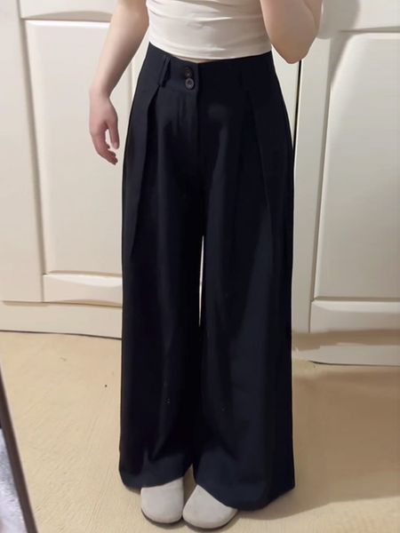 Plus size, high waist straight leg wide leg pants, double breasted pear shaped figure suit pants 3509, Black
Plus size, high waist straight leg wide leg pants, double breasted pear shaped figure suit pants 3509, Black