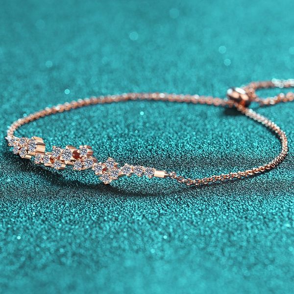 925 Sterling Silver Moissanite Champagne Gold Bracelet with Floral Design, Push Pull Clasp, Luxury Minimalist Fashion Jewelry
925 Sterling Silver Moissanite Champagne Gold Bracelet with Floral Design, Push Pull Clasp, Luxury Minimalist Fashion Jewelry