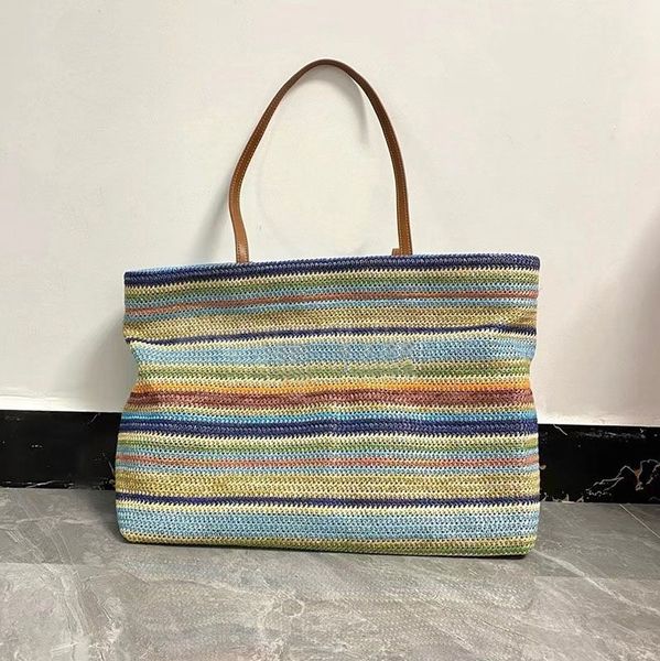 Summer Beach Travel Tote Designer Striped Woven Shoulder Large Capacity Shopping Bag Casual Vacation Purse, Blue
Summer Beach Travel Tote Designer Striped Woven Shoulder Large Capacity Shopping Bag Casual Vacation Purse, Blue