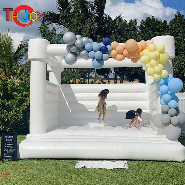 wholesale Family-Friendly Inflatable Bouncer 13 x 13 White and Black Bounce House with Safety Features for Birthday Parties