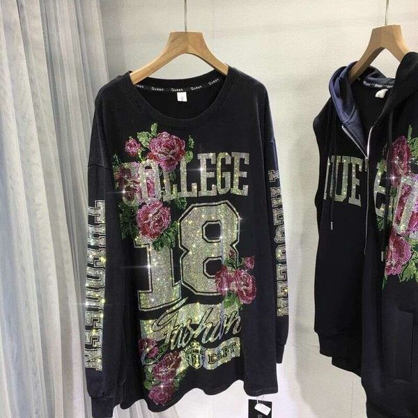 Original Design 150kg Heavy Embroidered Sweatshirt Women, Slim Fit Long Sleeve Fashionable Youthful sportwomenlongsleeve, Black
Original Design 150kg Heavy Embroidered Sweatshirt Women, Slim Fit Long Sleeve Fashionable Youthful sportwomenlongsleeve, Black