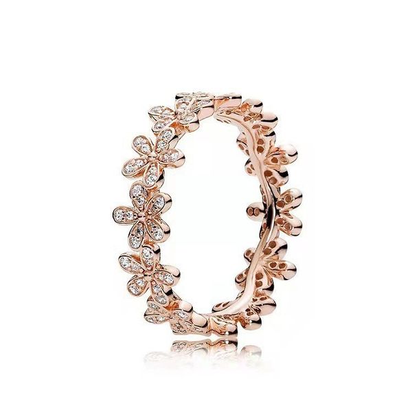 2025 new love heart hollow designer ring for women S925 silver plated sweet daisy flower 18k rose gold star rings jewelry gift