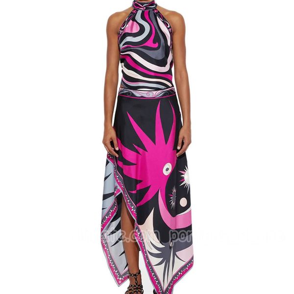 Color Blocked Skirt Outfit Designer Sexy Halter Backless Vest Dress Summer Beach Vacation Resort Wear Birthday Dinner Dresses, #1 blue outfit no letter
Color Blocked Skirt Outfit Designer Sexy Halter Backless Vest Dress Summer Beach Vacation Resort Wear Birthday Dinner Dresses, #1 blue outfit no letter