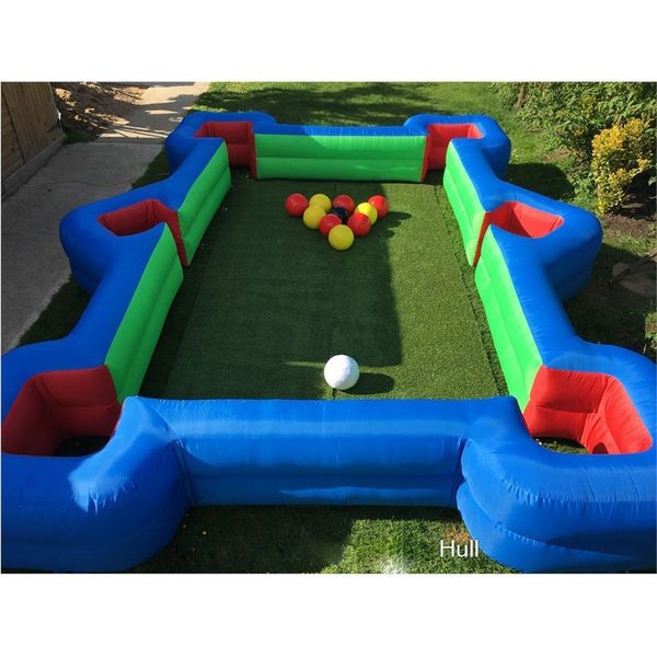 Free shipping 10mLx6mW (33x20ft) with 16balls Portable Giant Inflatable Snook Billiards Table Soccer Game Inflatable Snooker Football For Outdoor Sport Fun