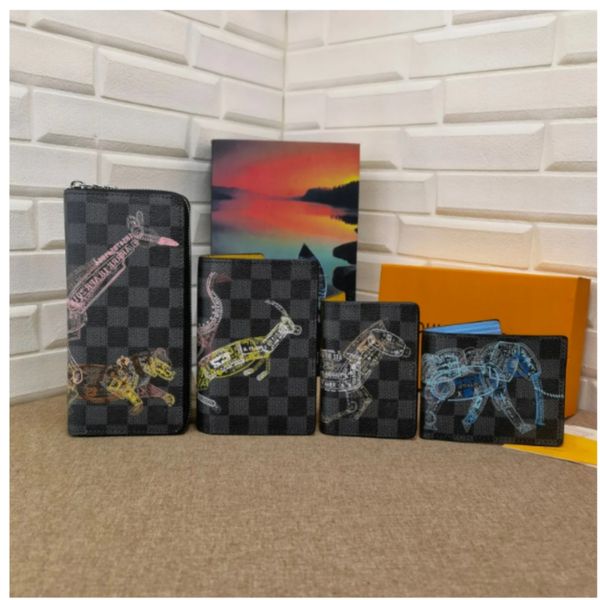 Luxury Unisex Plaid Black Checker Silk 45678218 Screen Men's Zippey Designer Animal Elephant Print Card Holders Mens Long Wallet Clutch Bags, P17
Luxury Unisex Plaid Black Checker Silk 45678218 Screen Men's Zippey Designer Animal Elephant Print Card Holders Mens Long Wallet Clutch Bags, P17