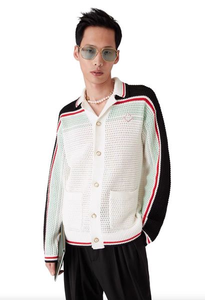Sweater Casabalncc High-quality new tide colorblocking knit stripes hollowed out casual loose men and women shirt fashion knitted long-sleeved cardigan jacket tops, Light sky blue
Sweater Casabalncc High-quality new tide colorblocking knit stripes hollowed out casual loose men and women shirt fashion knitted long-sleeved cardigan jacket tops, Light sky blue