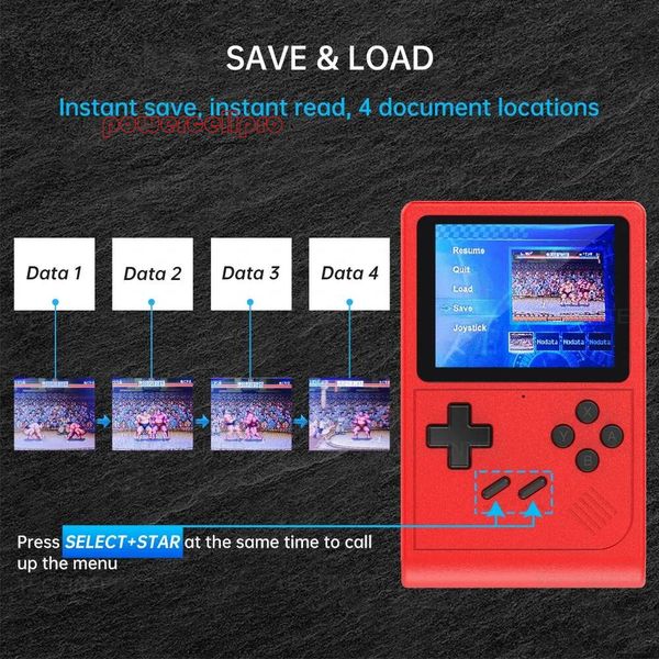 GB300 3.0 inch Screen Handheld Console Player Video game console built-in 6000 Game For SF/SFC/GB/GBA Support AV Output