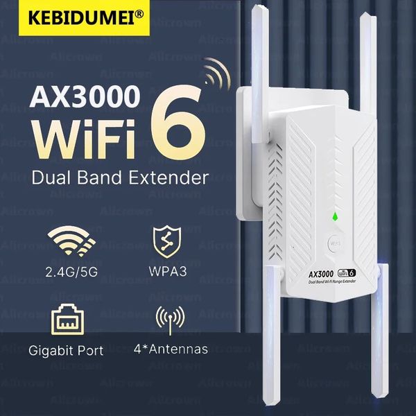 AX3000 WiFi 6 Repeater 5G 2.4G Dual Band Signal Booster 802.11ax Wi-Fi Extender For Home Office Signal Gigabit Network Amplifier 250609