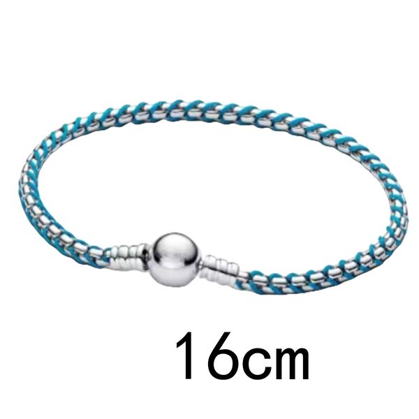 2025 Summer New 925 Silver Jewelry Blue Rope Wrapped Snake Bone Chain Freedom Dream Bracelet Girls Fashion Elegant Temperament Accessories Light Luxury Gift
