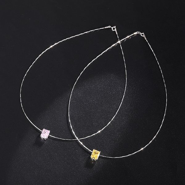 Elegant 925 Sterling Silver Lock Pendant Necklace with Yellow High Carbon Diamond, 8x10mm Gemstone for Women
Elegant 925 Sterling Silver Lock Pendant Necklace with Yellow High Carbon Diamond, 8x10mm Gemstone for Women
