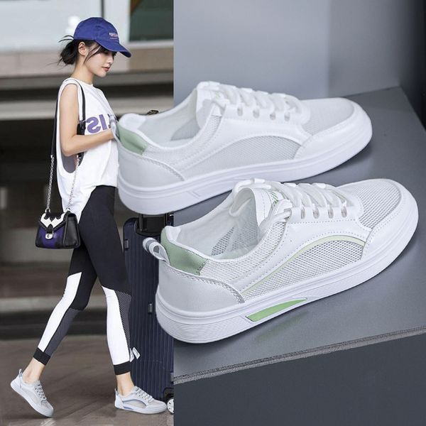 2025 Summer New Mesh White Sneakers for Women Korean Style Versatile Student Flat Casual Sports Shoes D208 ddmythur