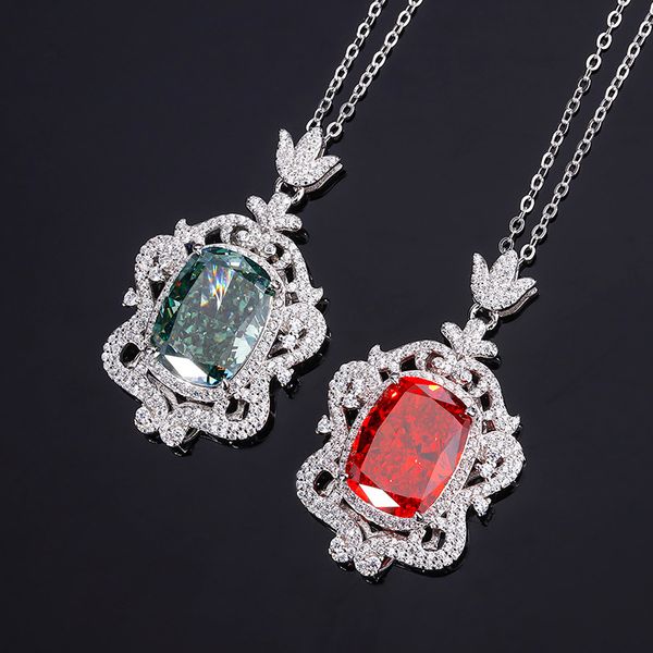 S925 Silver High-Carbon Diamond Radiant Cut Chinese Red Vintage Pendant Necklace, 12x16mm Main Stone, Elegant and Stylish Women's Jewelry, Perfect for Any Occasion
S925 Silver High-Carbon Diamond Radiant Cut Chinese Red Vintage Pendant Necklace, 12x16mm Main Stone, Elegant and Stylish Women's Jewelry, Perfect for Any Occasion