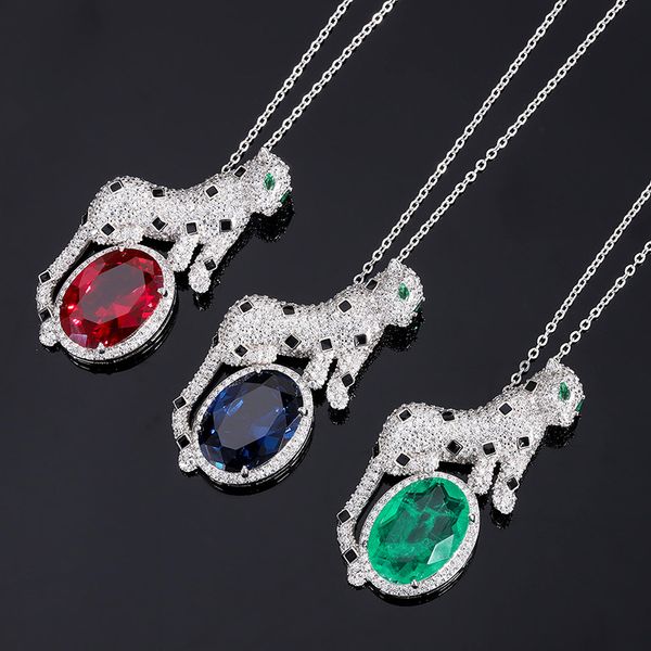 S925 Silver Faux Colored Gemstone Leopard Shaped Luxury Pendant Necklace, 13x18mm Main Stone, Fashionable Elegant Design, Perfect Women's Jewelry
S925 Silver Faux Colored Gemstone Leopard Shaped Luxury Pendant Necklace, 13x18mm Main Stone, Fashionable Elegant Design, Perfect Women's Jewelry
