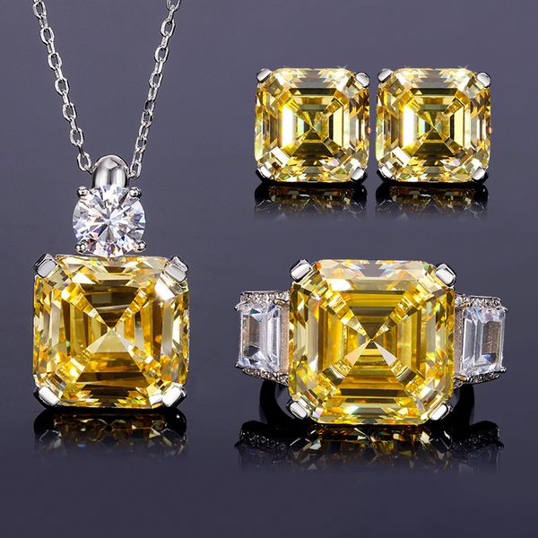Luxurious S925 PureSilver Yellow Diamond Necklaces and Earings Collection Featuring Precision Crafted Ascher Shapes, Lemon yellow
Luxurious S925 PureSilver Yellow Diamond Necklaces and Earings Collection Featuring Precision Crafted Ascher Shapes, Lemon yellow